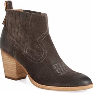 Dolce Vita Jones Western Suede Boots Heel Booties